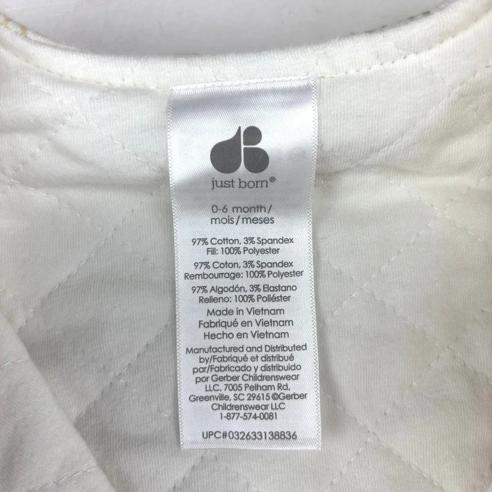 Just Born Baby Sleep Sack‎ 0 6 Mos Woodland Trees Quilted Zipper Beige Tree NEW